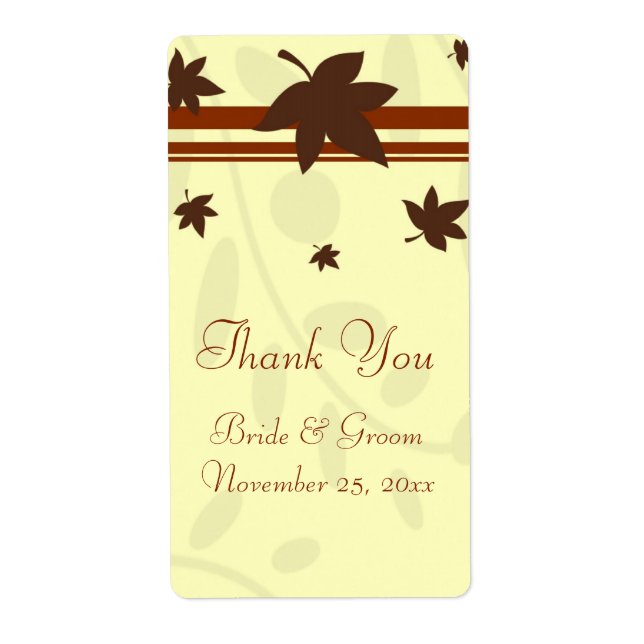 Fall Leaves Autumn Wedding Labels (Front)