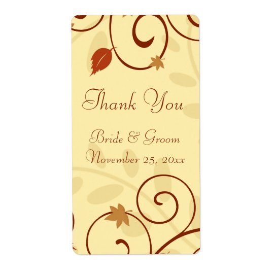 Fall Leaves Autumn Wedding Labels