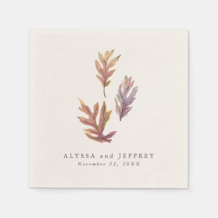 Fall leaves autumn wedding personalised napkin