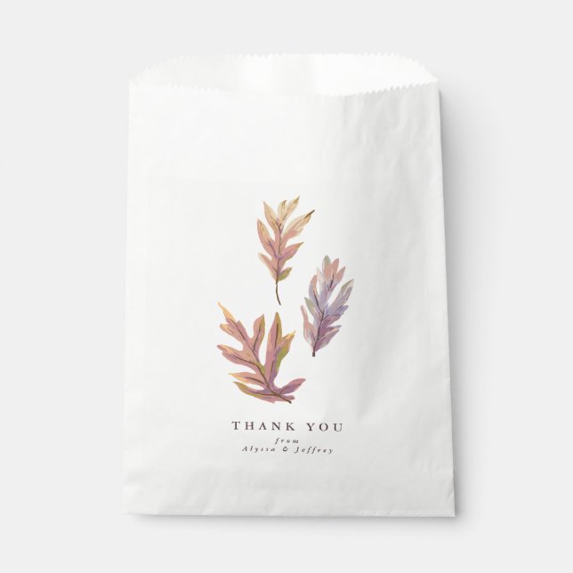 Fall leaves autumn wedding thank you favour bags (Front)