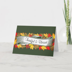 Fall leaves banner card