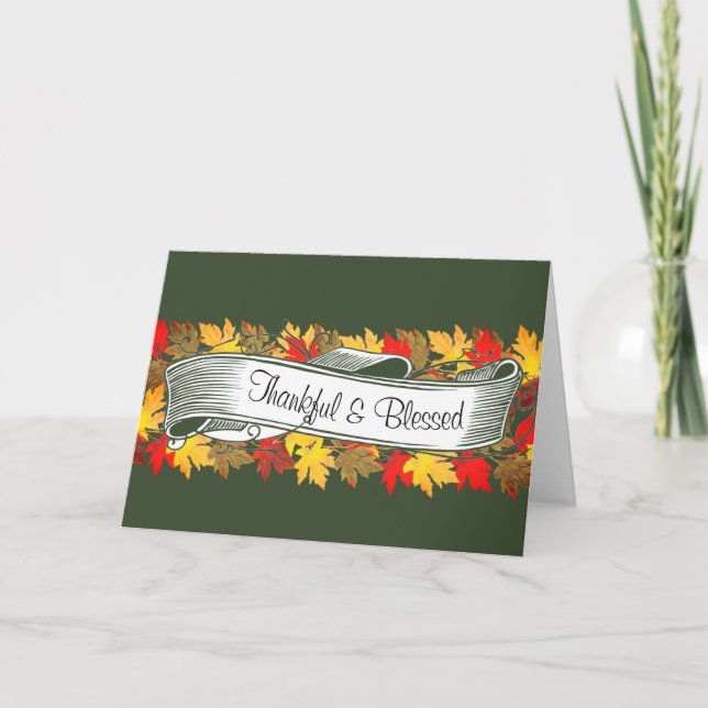 Fall leaves banner card (Front)