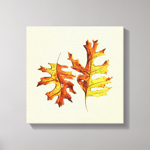 Fall Leaves Beautiful Watercolor Art Canvas Print
