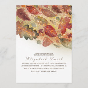 Fall Leaves Birthday Party Invitation