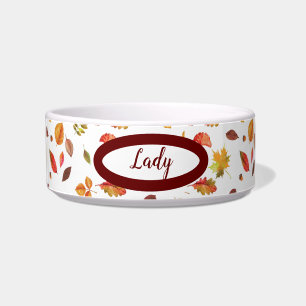 Fall Leaves Bow for Your Furry Friend Bowl