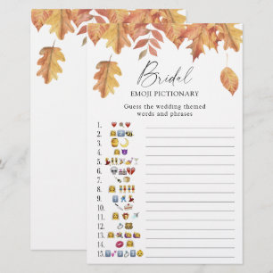 Fall leaves - bridal shower emoji pictionary game