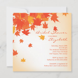 Fall Leaves Bridal Shower Invitation