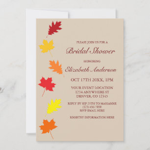 Fall Leaves Bridal Shower Invitation