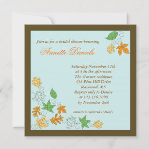 Fall Leaves Bridal Shower Invitation