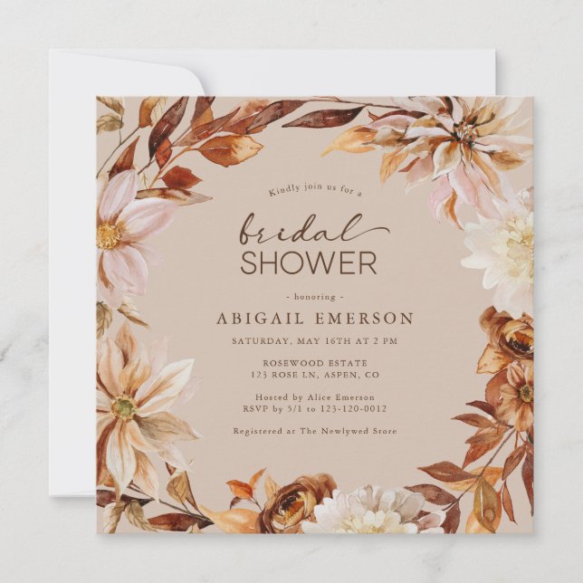 Fall Leaves Bridal Shower Invitation (Front)