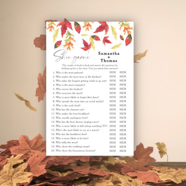 Fall leaves bridal shower Shoe game (Creator Uploaded)
