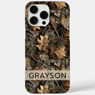 Fall Leaves Camouflage Personalised iPhone 16 Pro Max Case