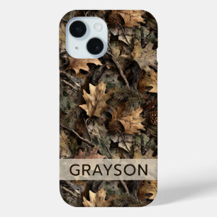 Fall Leaves Camouflage Personalised iPhone 15 Case