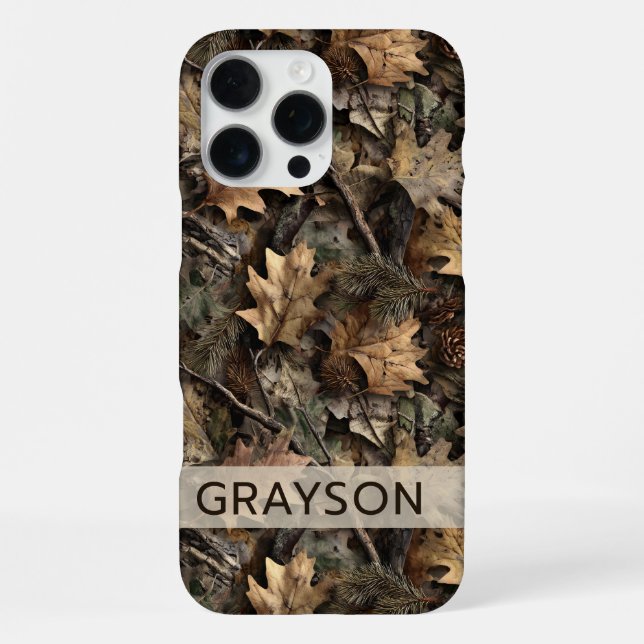 Fall Leaves Camouflage Personalised iPhone Case (Back)