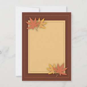 Fall Leaves Chic Flat Note Cards