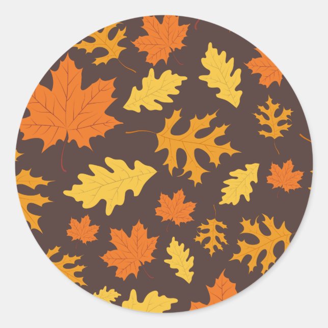 Fall Leaves Classic Round Sticker (Front)