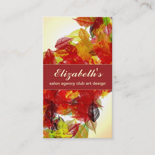 Fall Leaves Colourful Autumn Garden Business Card (Front)
