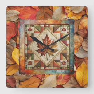 Fall Leaves Colourful Autumn Wall Clock