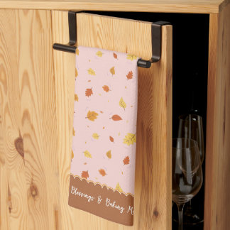 Fall Leaves Counting Blessings Baking Memories Tea Towel