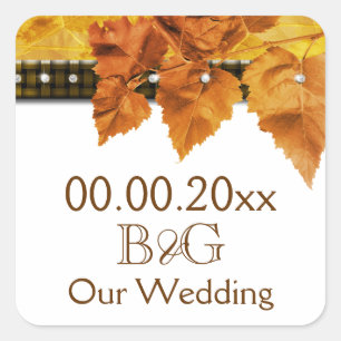 Fall leaves country wedding seal #3