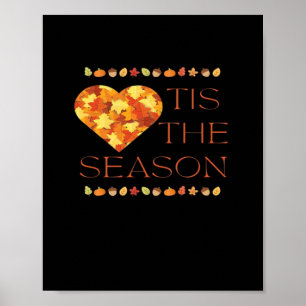 Fall Leaves Cute Autumn Graphic Thanksgiving Pumpk Poster