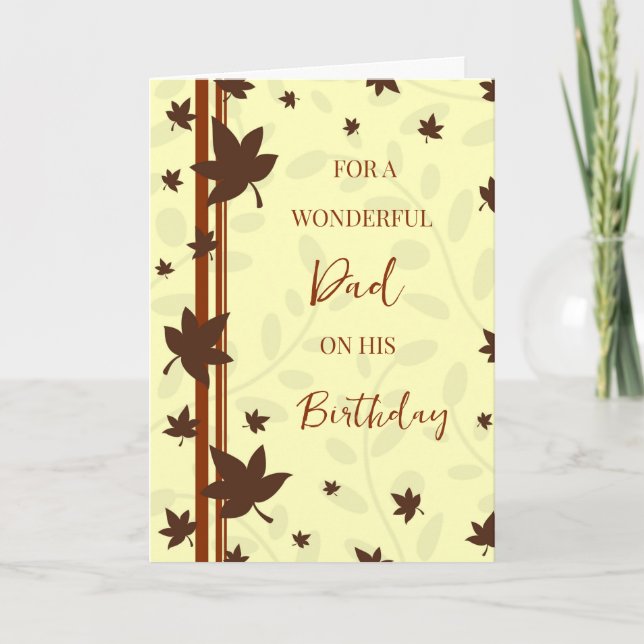 Fall Leaves Dad Birthday Card (Front)