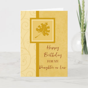 Fall Leaves Daughter in Law Birthday Card