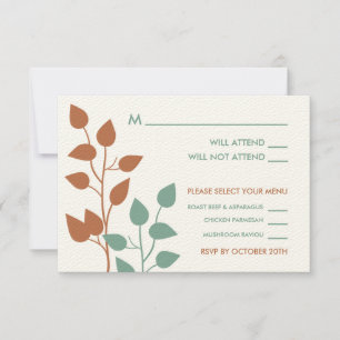 Fall Leaves Double Boughs Wedding RSVP Cards