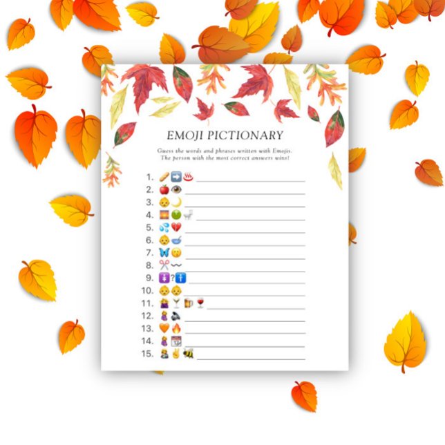 Fall leaves \ Emoji pictionary game (Creator Uploaded)