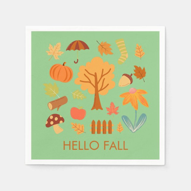 Fall Leaves Enjoy the Colourful Season Napkin (Front)