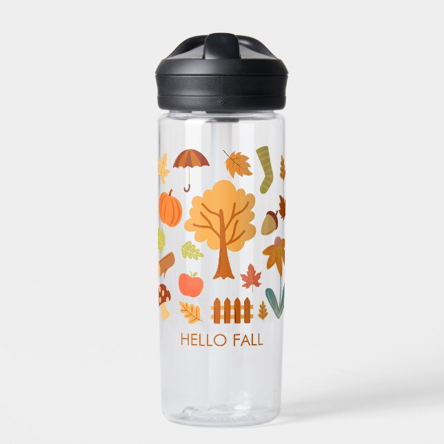 Fall Leaves Enjoy the Colourful Season Water Bottle (Front)