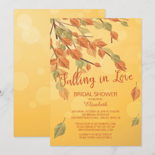 Fall Leaves Falling In Love Bridal Shower Invite