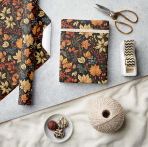 Fall Leaves Falling Wrapping Paper