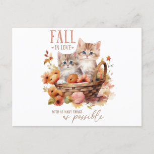 Fall Leaves & Flowers Holiday Postcard
