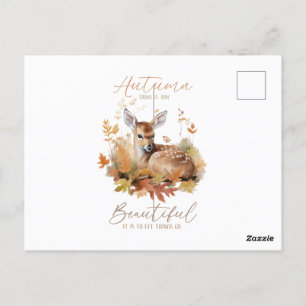 Fall Leaves & Flowers Postcard