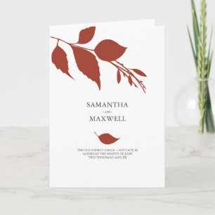 Fall Leaves Folded Wedding Program Template