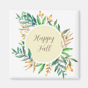 Fall leaves frame with customisable text  magnet