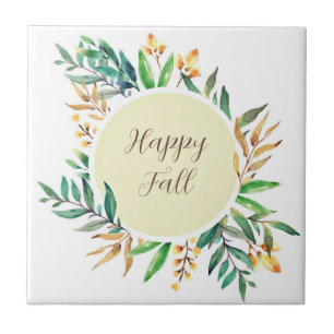 Fall leaves frame with customisable text tile