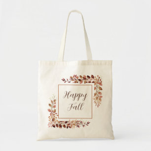 Fall leaves frame with customisable text  tote bag