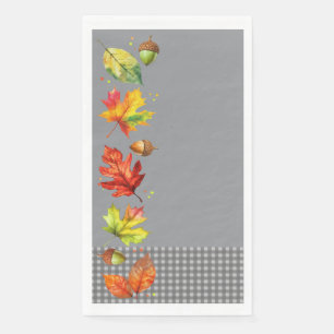 Fall Leaves & Gingham Napkin