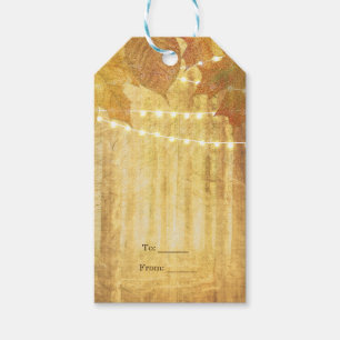 Fall Leaves Golden Autumn Rustic Woods Gift Tags