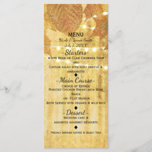 Fall Leaves Golden Autumn Rustic Woods Menu