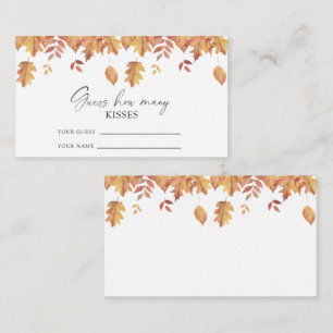 Fall leaves - guess how many kisses bridal game enclosure card