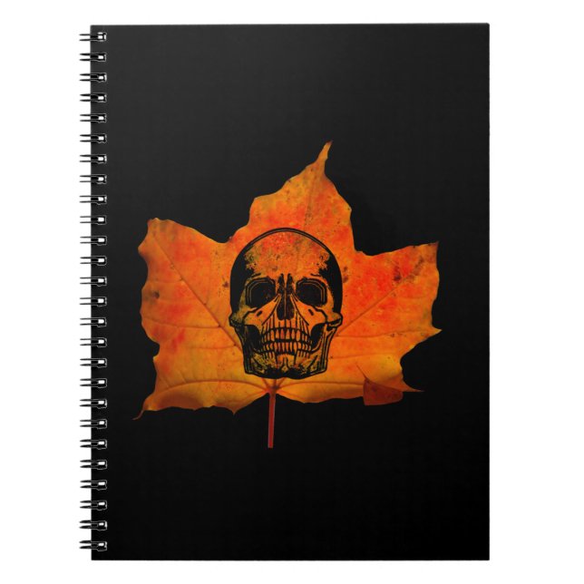 FALL LEAVES HALLOWEEN SKULL NOTEBOOK (Front)