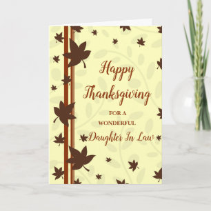 Fall Leaves Happy Thanksgiving Daughter In Law Holiday Card