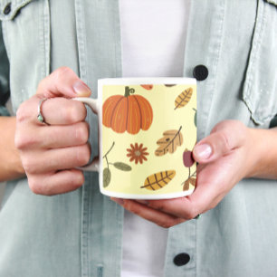 Fall Leaves & Harvest Pattern  Coffee Mug
