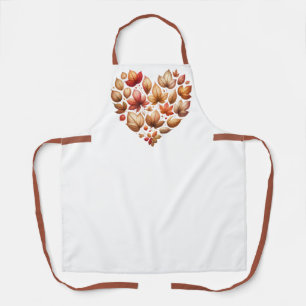 Fall Leaves Heart Shaped All-Over Print Apron