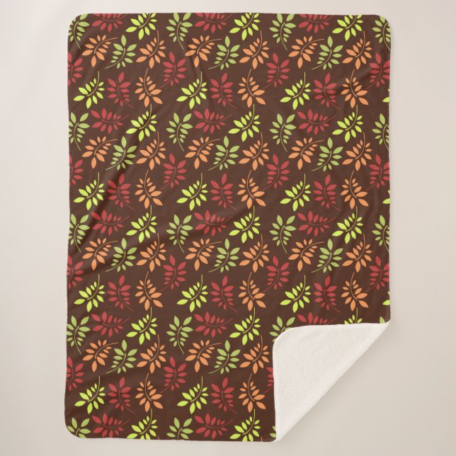Fall Leaves Home Decor Sherpa Blanket (Front)