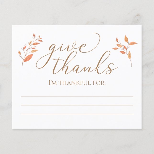 Fall Leaves I'm Thankful For Grateful Thanksgiving (Front)