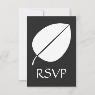 Fall Leaves in Black RSVP Card